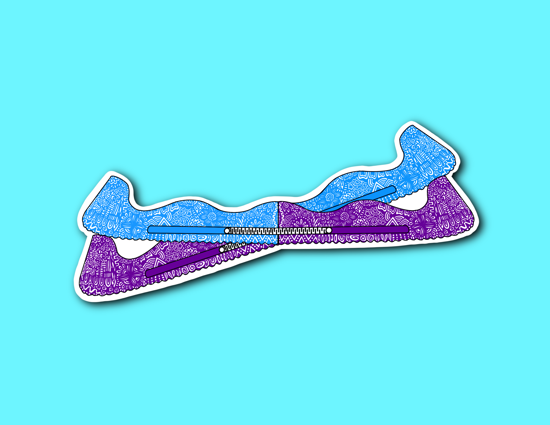Picture of Blue and Dark Purple Skate Guards Sticker